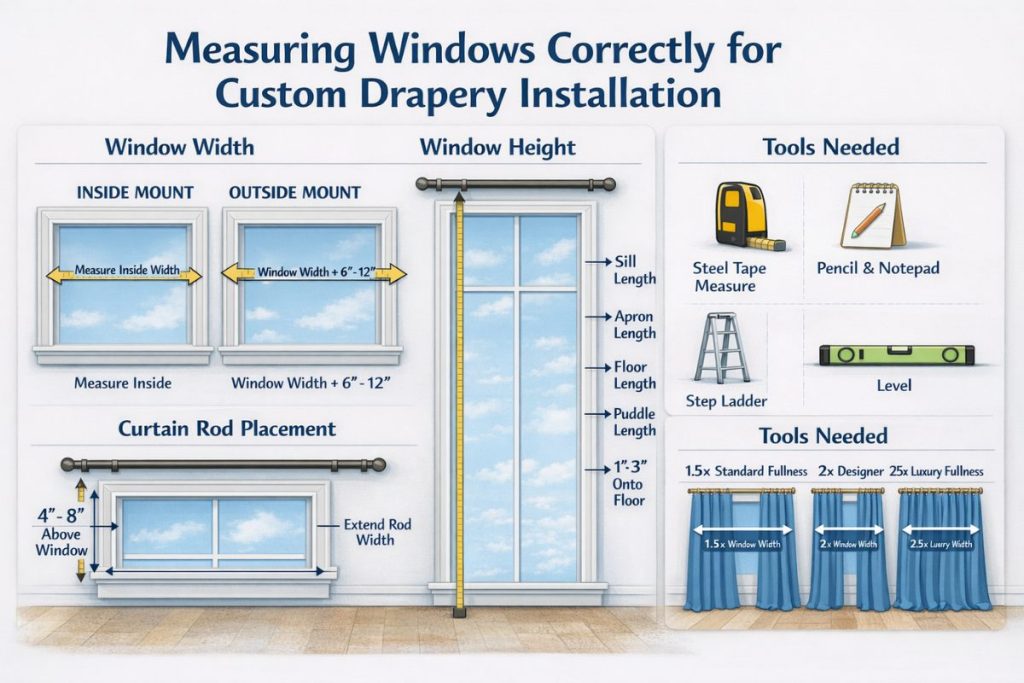 Measuring Windows Correctly for Custom Drapery Installation