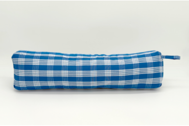 Blue Palaka Neck Pillow — Aloha Drapery — Made in Hawaii