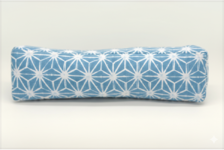 Sky Blue Asanoha Neck Pillow